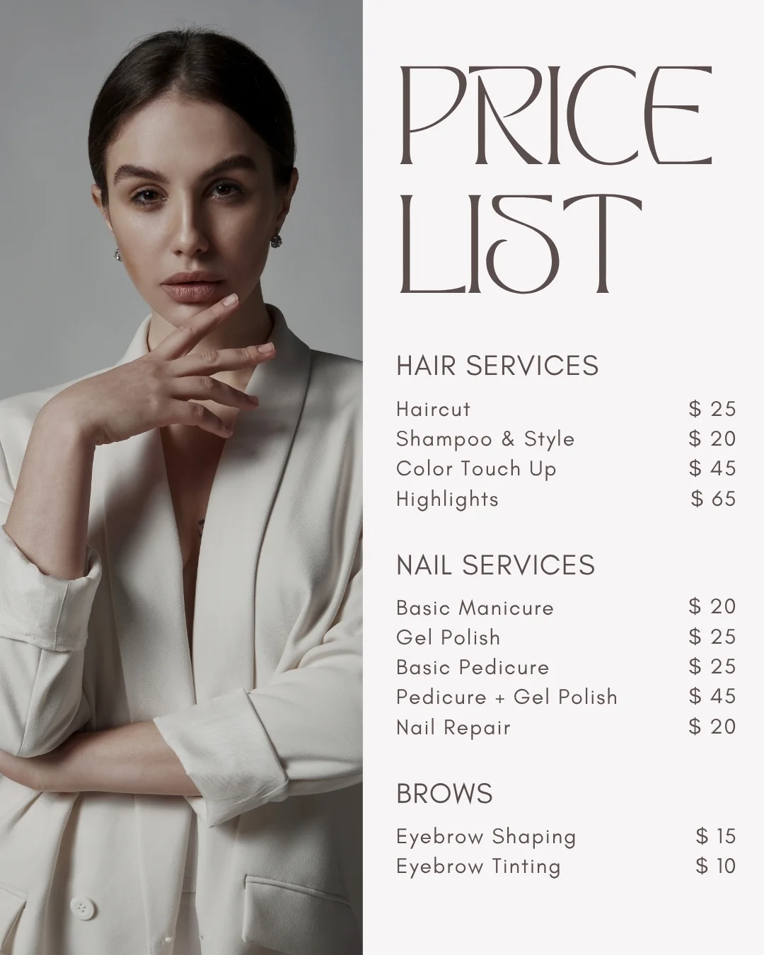 For Beauty Salons - Price List